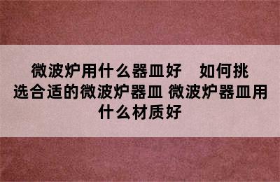 微波炉用什么器皿好    如何挑选合适的微波炉器皿 微波炉器皿用什么材质好